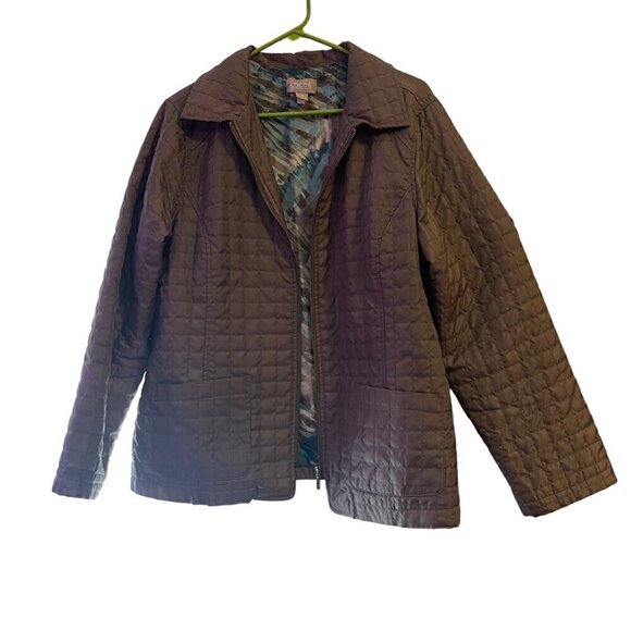 Chico's Lightweight Quilted Jacket Pockets Size 3/Large/16/18 TINY FLAW - Picture 1 of 13